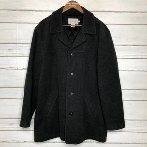 J. Crew Gray Wool Button Up Coat Size Medium